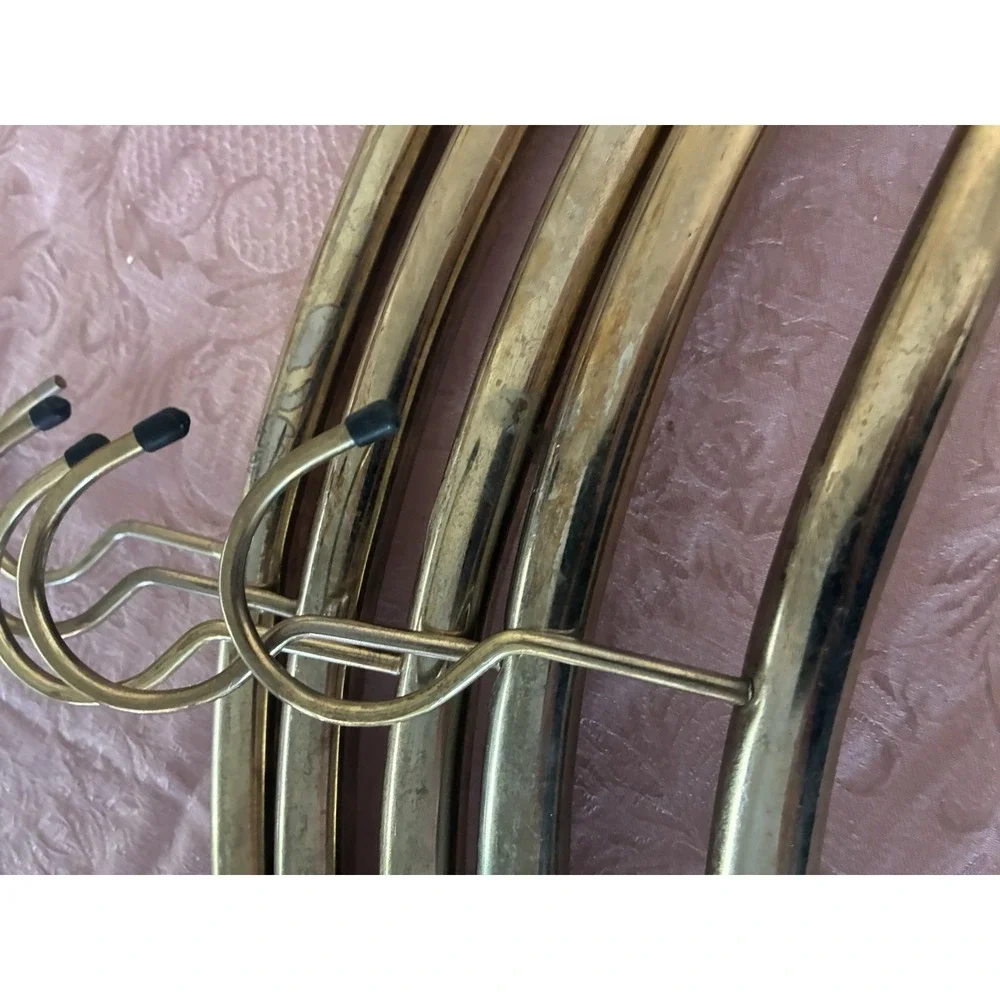 Vintage Metal Hangers Brass Regency‎ MCM Heavy Duty Lot Of 13 *flaws